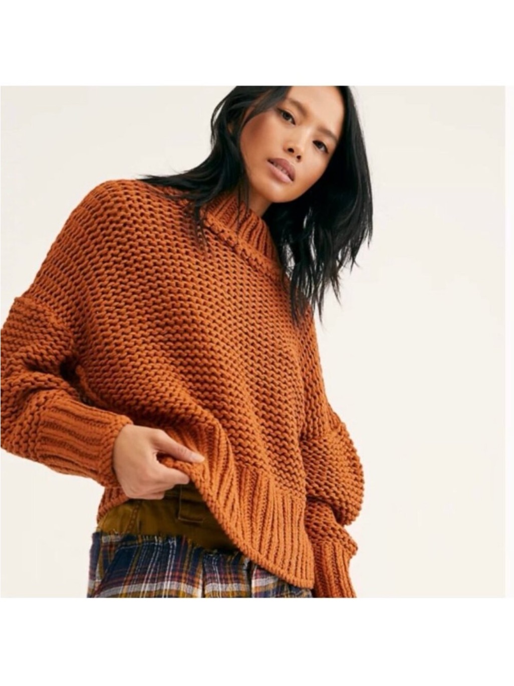 Nwt Free People My Only Sunshine Cowlneck Sweater In Tuscan Earth- Medium